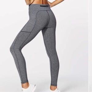Lululemon Women's Heathered Grey Speed Up Tight *28" Leggings Sz 4